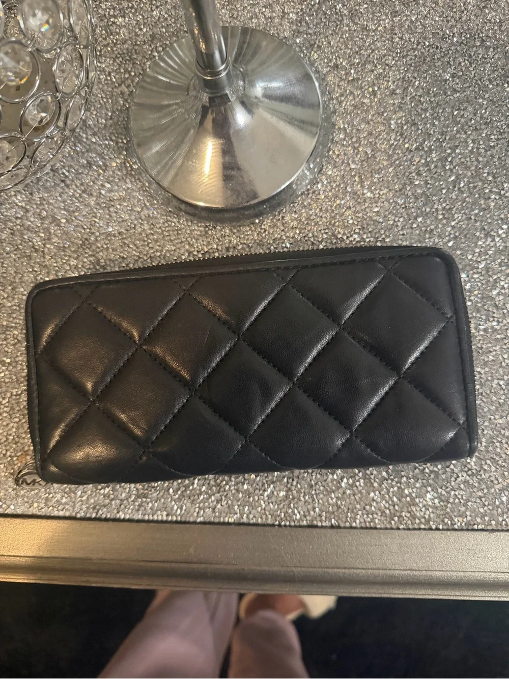 ⭐️Michael Kors Quilted Black Zip-Around Wallet